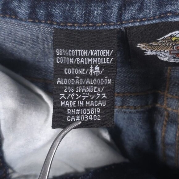 Harley Davidson Semi Flare Straight Mid Rise Jeans Size 8 Long - Picture 13 of 14